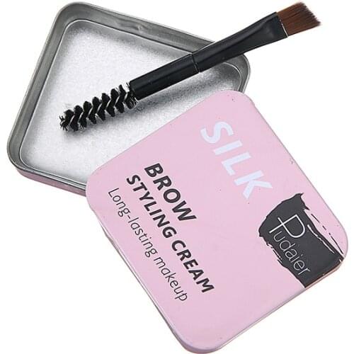 Eyebrow Cream Brow Shaping Soap Wax Styling Setting Gel Enhancers Wild Brow Style Long Lasting Eye Brow Makeup w/ Brush 6G