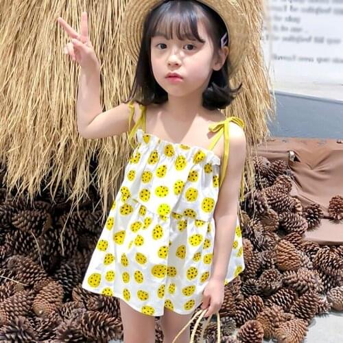 Summer Baby Girl Floral Sling Dress Cute Print Sleeveless Vest Sundress Girl Party Wedding Dress Kid Clothing For Girl