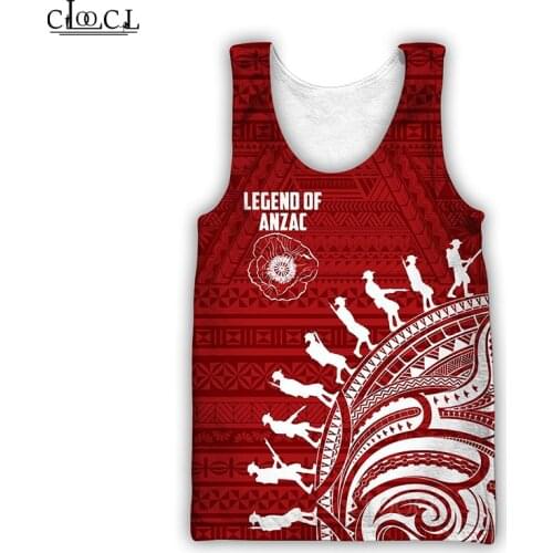 CLOOCL Newest Popular Anzac Day Tank Tops 3D Print Streetwear Male Fashion Sleeveless Sport Gym Tank Top Men Women Clothes