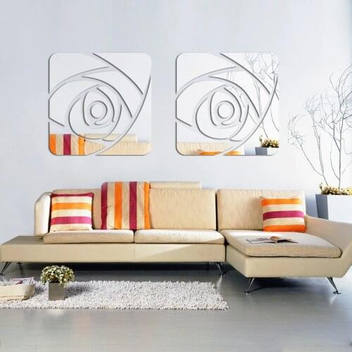 New big 3d wall stickers living home decorative modern acrylic large mirror pattern surface real fashion diy wall sticker