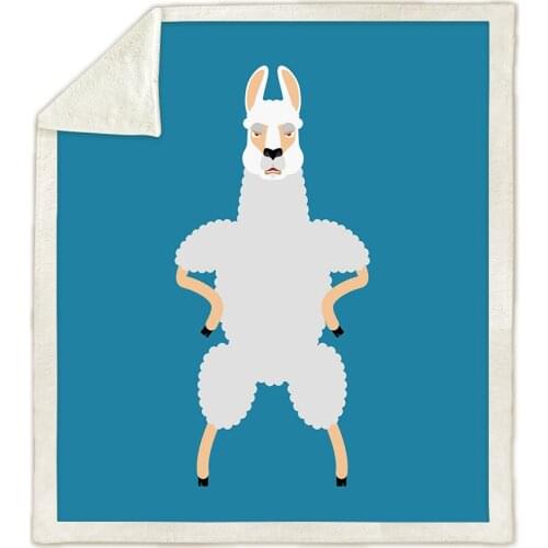 Cartoon Sheep Blanket throw winter Thickened Double-layer Animal Printed Blanket Cute Alpaca Series kids Christmas Gift