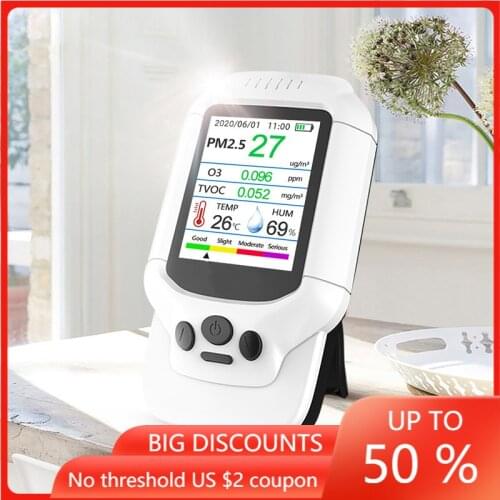 Portable Ozone Meter O3 0-5ppm Range Quick Sensing Tester Multi-gas Monitor Air Quality Detector TVOC PM2.5 Analyzer Sensor 2121