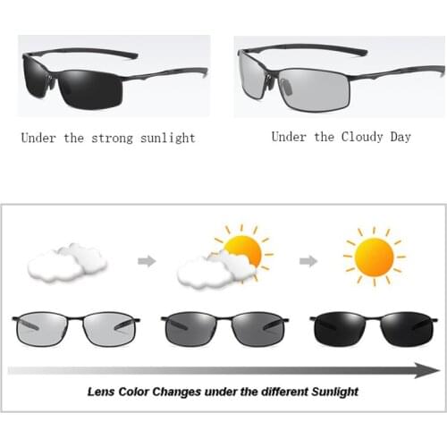 AORON Mens Photochromic Transition Lens Driving Glasses Polarized Sunglasses Male Driver Safty Goggles Oculos Gafas De Sol