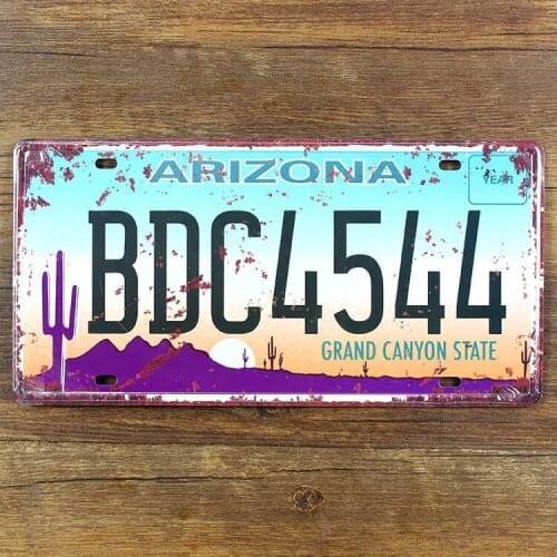 SYF--00150 free shipping car number " BDC4544 " Metal vintage License Plate number tin sign cafe pub wall home decor 30*15 CM