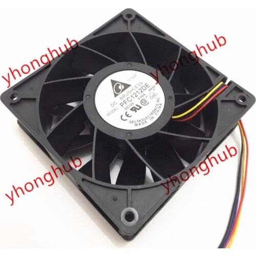 Delta Electronics PFC1212DE 6A50 DC 12V 4.80A 4-wire 120x120x38mm Server Cooling Fan