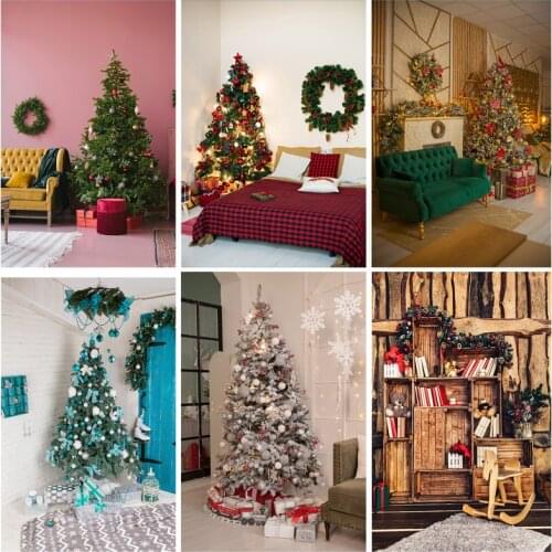 SHENGYONGBAO Vinyl Christmas Photography Backgrounds Tree Gift Children Photo Backdrop For Studio Photocall Props 21520YDH-01