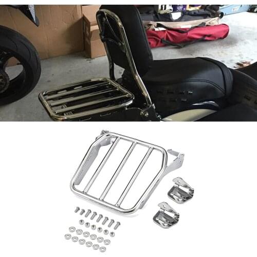 Wsen Chrome Rear Sport Luggage Rack For Sissy Bar Fit 2018-UP Harley Softail FLDE FLHC FLHCS FLSL FXBB
