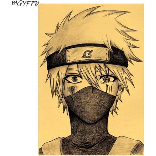 Japanese Animation Sketch Kraft Paper Poster Home Bedroom Wall Decoration Painting Core 50.5x35cm