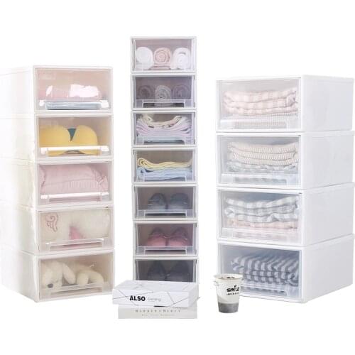 Storage box drawer type plastic transparent storage cabinet clothes underwear clothing sorting box