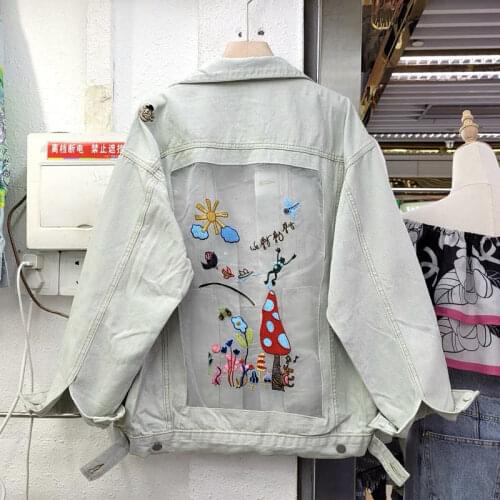 Feminine Denim Jackets 2021 New Autumn Fashion All-match Loose Full Sleeve Outwear Korea-style Casual Vintage Denim Coat Women