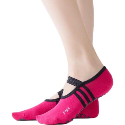 Women Yoga Socks Cotton Socks Fitness Sport Sock Dance Slippers With Grips Low To Help Socks Round Toe Backless Non-slip Socks