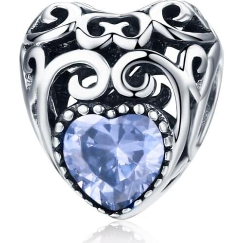 ANNA QUEEN June Birthstone Charms Leaves Wave Heart Bead Charms fit Charm Bracelet Necklace