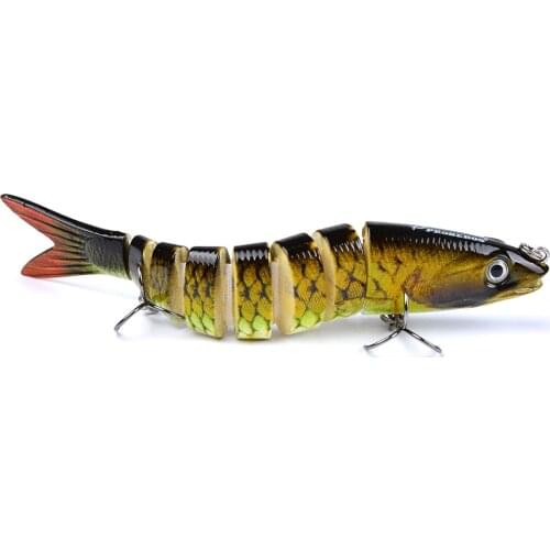 1pcs Fishing Lure 13cm 18.9g 3D Eyes 8-Segment Lifelike Fishing Hard Lure Crankbait With 2 Hook Fishing Baits Pesca Cebo