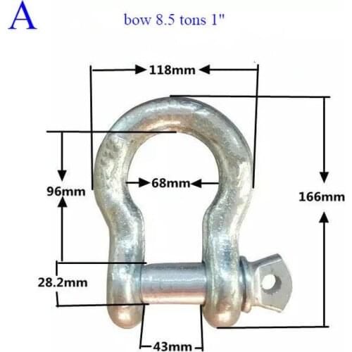 1pc bow Shackle for winch industrial mechanical screw pin bow anchor shackle tons alloy steel