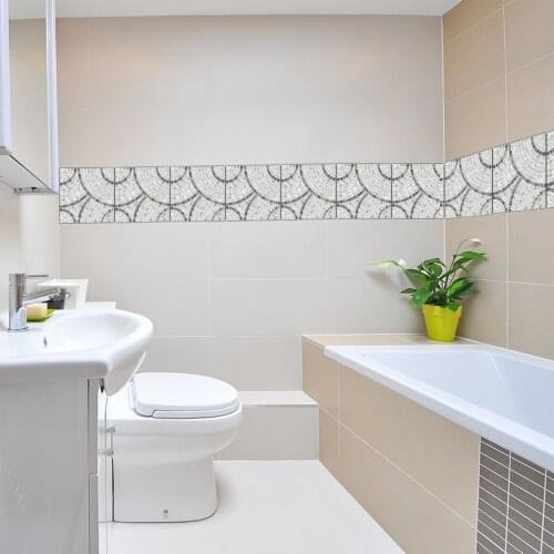10PCS/SET Removable Mosaic Design Self Adhesive Tile Stickers Waterproof PVC Home Bathroom Decoration Kitchen Decal Non Fading