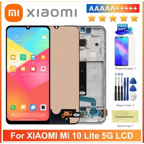 100% Test Mi 10 Lite Lcd For Xiaomi Mi10 Lite Lcd Display Touch Screen Digitizer Assembly For Mi 10Lite Lcd M2002J9G 5G