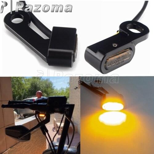 12V Motorcycle LED Mini Turn Signal Indicator Light for Harley Sportster XL 2004-2021 SuperLow Iron 883 1200 Amber Running Lamps