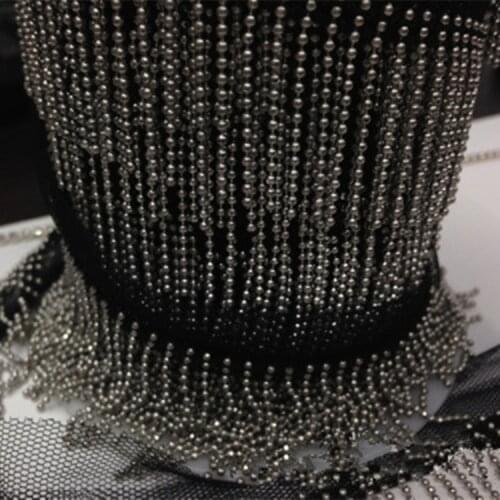2.8cm 2yard/lot Gold/ Silver Metal Chain Tassel Tapes Accessory Lace Mesh Metal Tassel Trim for Shoes, Hat, Dance Clothes Z106