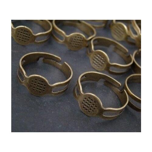 300pcs wholesale free shipping -Adjustable Bronze Pad Ring Base 8mm