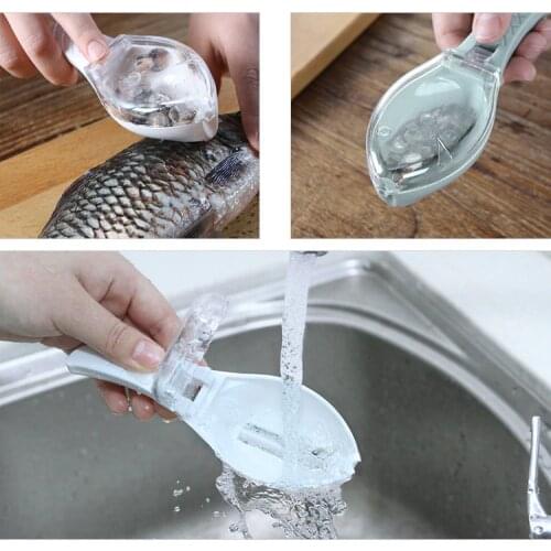 Fish Cleaning Scraping Scales With Knife Device Kitchen Cleaning Tools Home Fish Scale Peeler Scraper Mutfak malzemeleri Brush