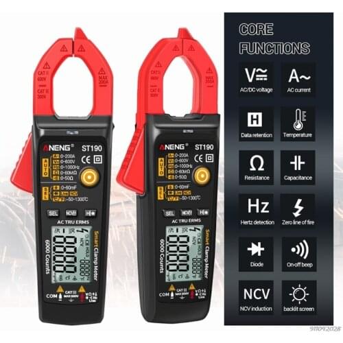 Clamp Multimeter Digital AC DC Current Clamp Meter True RMS Auto Range 6000 Counts Meter With Capacitance Measure j23 wholesales