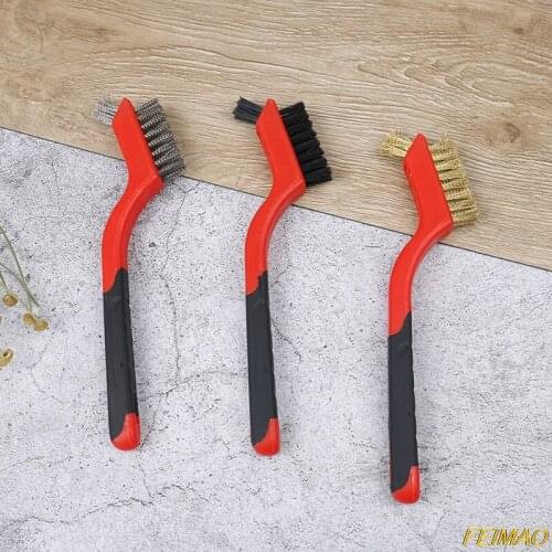 Mini Double-end Steel Plastic Wire Brush Nylon Cleaning Kit Car Cleaning Tool