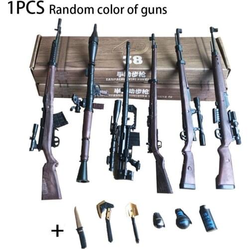 1:6 6Pcs/set World Famous Guns Weapons Toys Action Figure Toy Gift Assembled Toy Military Weapon Model Finished 4D Model Toy