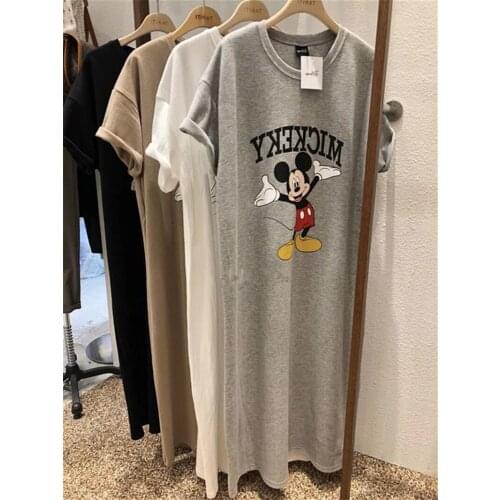 Disney Cartoon Mickey Tshirt Tops Summer Casual Oversized Women T-shirts Hip Hop Streetwear Harajuku Tshirt Clothing Summer