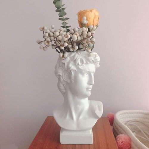 Classic David Sculpture Pen Holder Resin Desk Organizer Makeup Brush Organizer Flower Pot Vase Pen Box Crafts Stationery Gifts