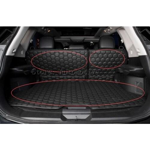 3p black PU rear trunk Pad cover carpet mats for Nissan x-trail Rogue 2014 2015 2016 2017