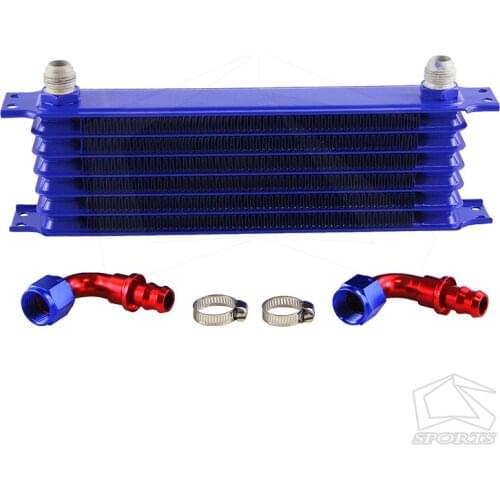 Aluminum 7 Row AN10 Trust Engine Oil cooler +2PCS 90 degree Fittings