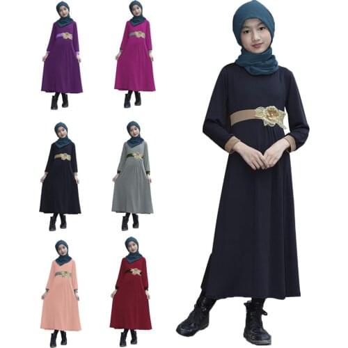 Fashion Child Hijab Dress Muslim Dresses Student Dubai Abaya Girl jilbabs Abayas Saudi Arabia Clothing Girls Islamic Clothes New