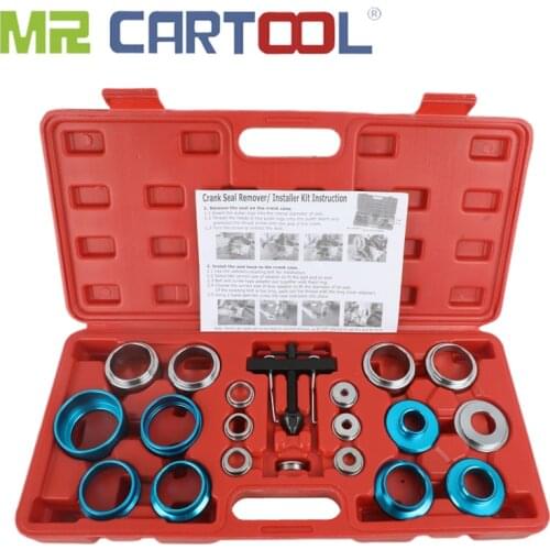 MR CARTOOL 20Pcs Car Camshaft Crank Seal Remover/Installer Kit Universal Camshaft Oil Seal Disassembly Assembly Auto Repair Tool