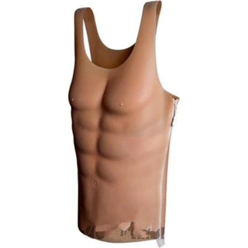 Hunk Chest Muscle For Boxing Training Man Silicone Fake Chest Pecloralis Cosplay Men Body Shaper Weight Vest