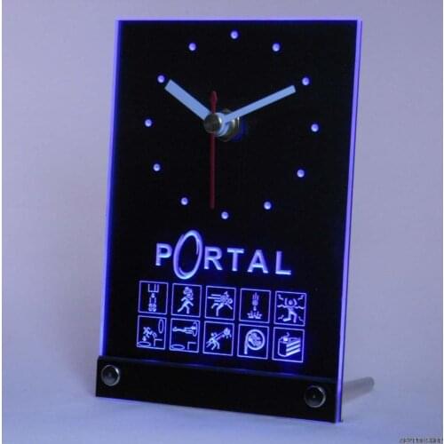 Tnc0207 Portal Game Table Desk 3D LED Clock