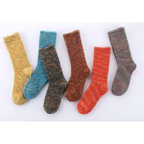 Fashion Women Socks Colorful Stripe Thick socks Breathable Thickening Keep Warm Hair Socks Woman sock
