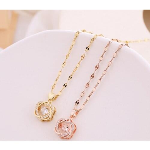 2021 New Money Chain Trend Wind Pendant Titanium Steel Rose Gold Bone Chain