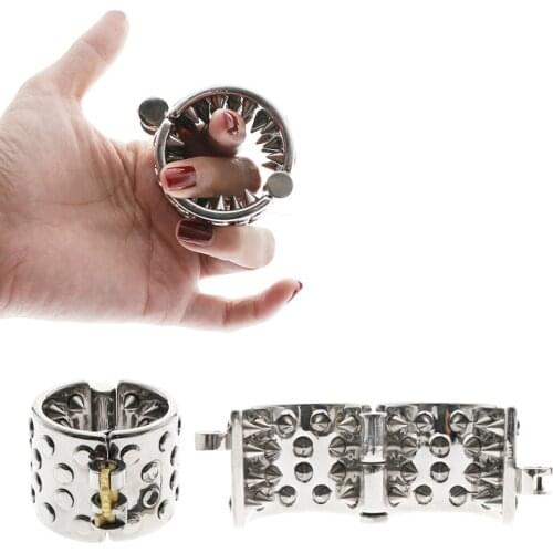 Kalis Teeth Sharp Tooth Cock Cage Penis Sleeve Ball Stretcher Cock Ring Pendant Male Chastity Scrotum BDSM Sex Toys for Men