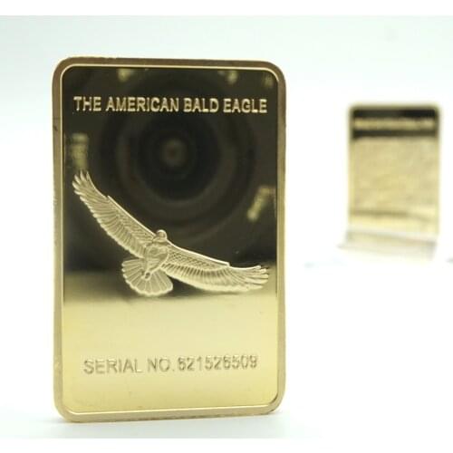 Gold Plated Bullion Bar Ingot Replica American Grand Canyon national 1OZ 999 Value Fine eagle Bullion Bar US Metal Coins