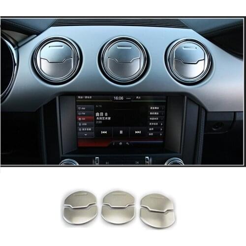 QHCP 6Pcs/Set Interior Moulding Dashboard Air Vent Outlet Decoration Cover Sticker for Ford Mustang 15-19 Free Shipping