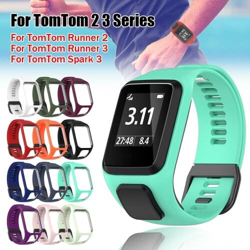 Watch Strap Adjustable Watchband Replacement For TomTom Runer 2/3/2 Cardio/Spark 3 Silicone Band TomTom 2 3 Series Accessories