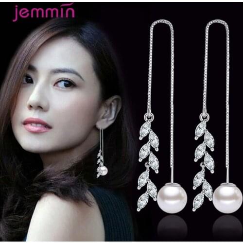 Korean Trend Star 925 Sterling Silver Tassel Drop Dangle Earring Long Ear Line Women Cubic Zirconia Jewelry Pierced Ear