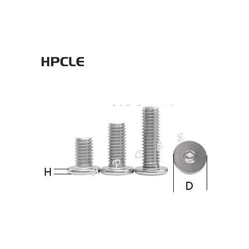 5-50p CM M2 M2.5 M3 M4 M5 M6 M8 304 stainless steel Hex Hexagon Socket Ultra Thin Super Low Flat Wafer Head Allen Cap Screw Bolt