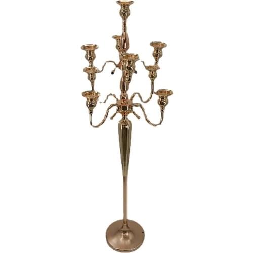 Wedding Props Crafts Candlestick 4+4+1 Iron Plated Golden Buyun candlestick Decoration Home Wedding