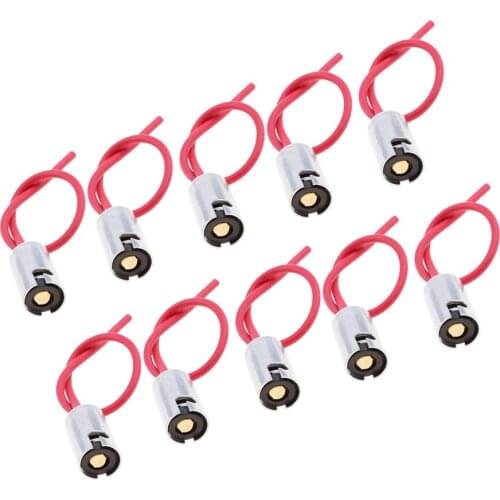 10 Pack BA9S Light Lamp Bulb Holder Base Female Socket Wire Connector
