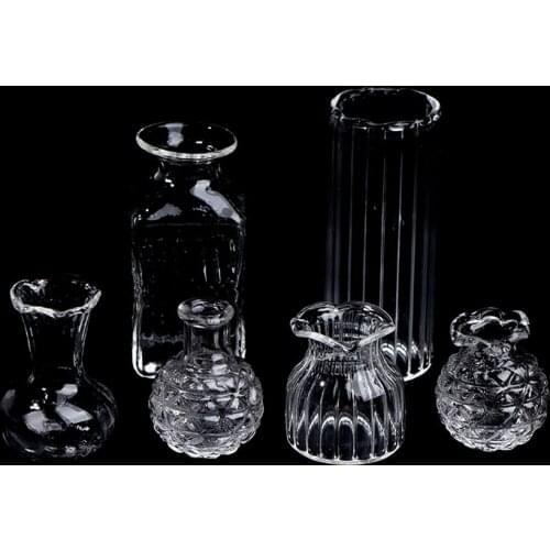 1:12 Dollhouse Miniature Flowerpot Vase Glass Basin DIY Furniture Toys For Dollhouse Decals New