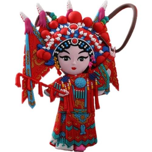 A Pair/Chinese Traditional 3D Doll Model Magnetic Wall Sticker Soft Plastic Home Decor For Decoration Magnet Fridge Stickers