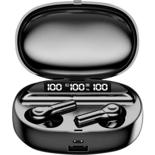 2Pcs D2 Wireless Earbuds Rechargeable LED Display Fingerprint Touch Control Mini Bluetooth 5.2 In-ear Headsets for Sports