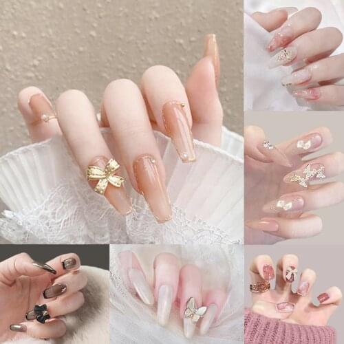 24Pcs/Set 3D Butterfly Three Dimensional Bow Bride Fresh and Elegant White Wear Remov DIY Manicure Nail Art Tools