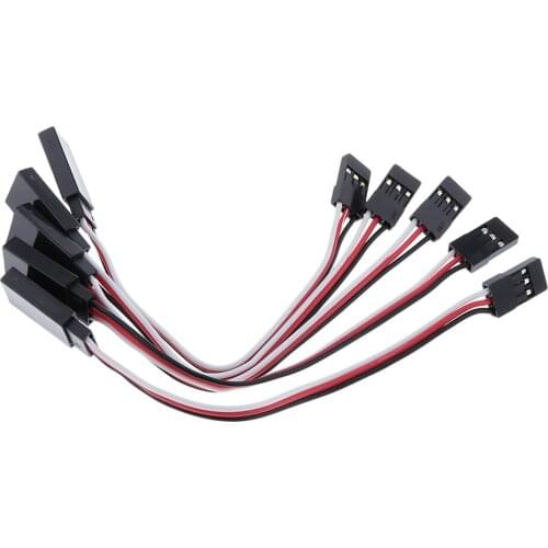 5Pcs Male To Female Servo Motor Extension Wire Line Metal Black+Red+White